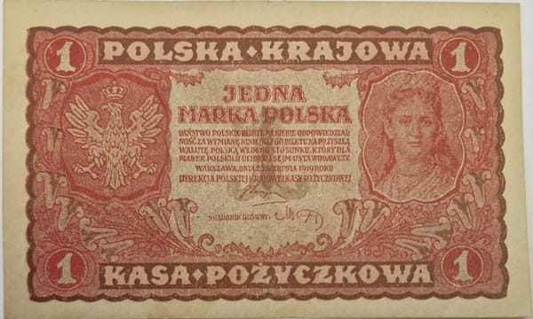 Banknot 1 marka 1919 stan 2