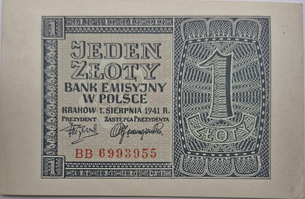 Banknot 1 złoty 1941
