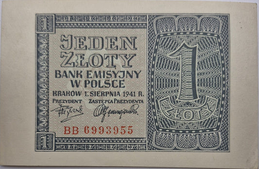 Banknot 1 złoty 1941