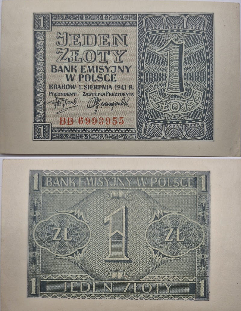Banknot 1 złoty 1941