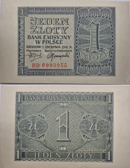 Banknot 1 złoty 1941