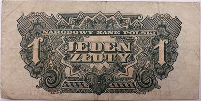 Banknot 1 złoty 1944 r. seria lubelska