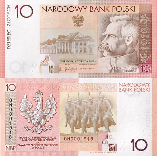 Banknot 10 zł 90 rocznica odzyskania Niepodległości 2008