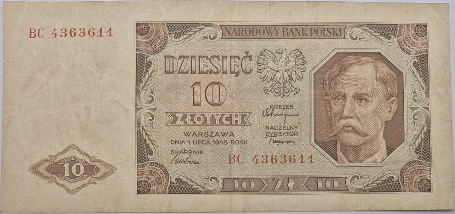Banknot 10 złotych 1948
