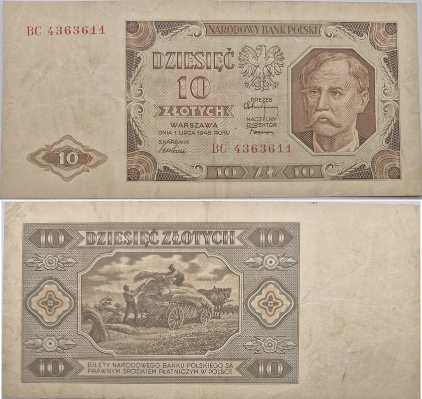 Banknot 10 złotych 1948