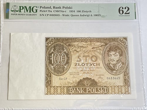Banknot 100 złotych 1934 PMG 62