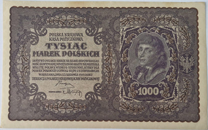 Banknot 1000 marek 1919 stan -1/+2