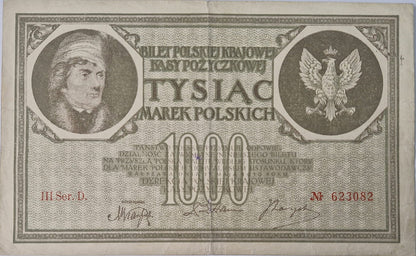 Banknot 1000 marek polskich V 1919