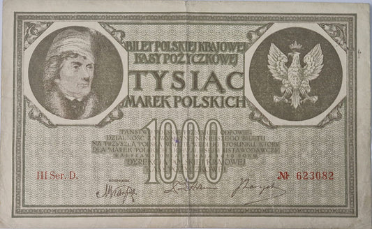 Banknot 1000 marek polskich V 1919
