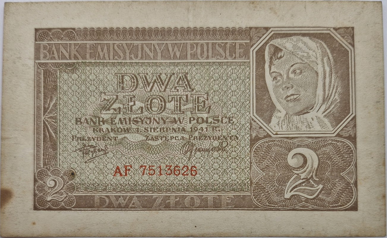 Banknot 2 złote 1941