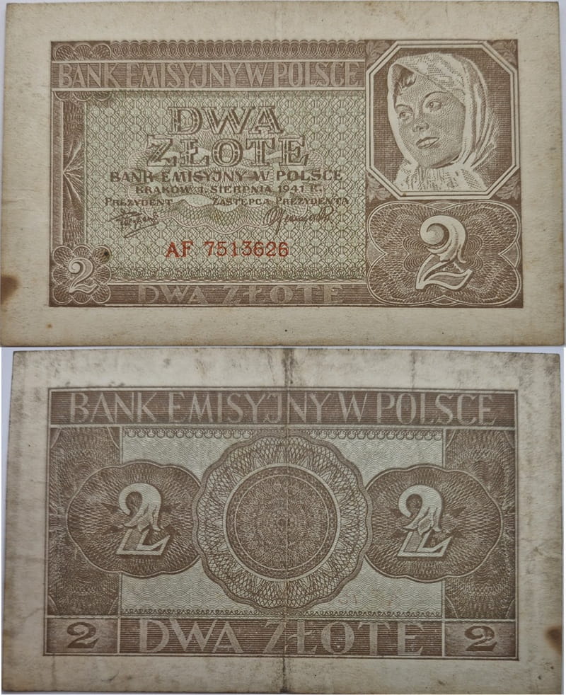 Banknot 2 złote 1941