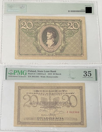 Banknot 20 marek 1919 r. PMG 35