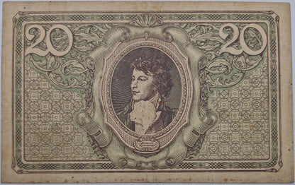 Banknot 20 marek polskich V 1919