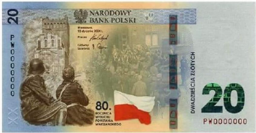 Banknot 20 zł 80 rocznica wybuchu Powstania Warszawskiego 2024