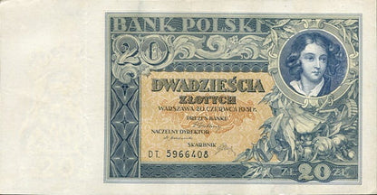 Banknot 20 złotych 1931 r. stan 2