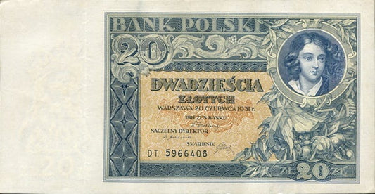 Banknot 20 złotych 1931 r. stan 2