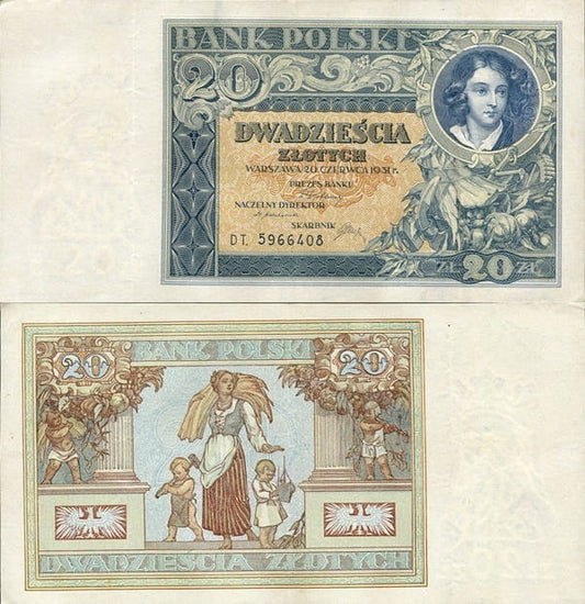 Banknot 20 złotych 1931 r. stan 2