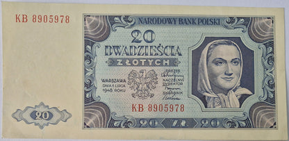 Banknot 20 zł 1948 stan 2