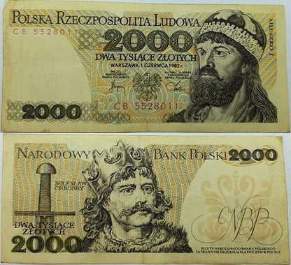 Banknot 2000 zł 1982 Mieszko I stan 3