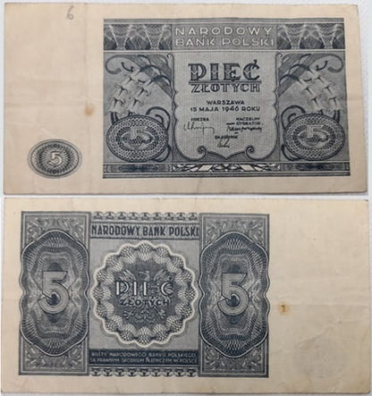 Banknot 5 zł 1946