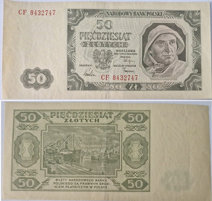Banknot 50 zł 1948 stan 3