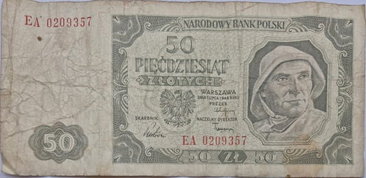 Banknot 50 zł 1948 stan 4