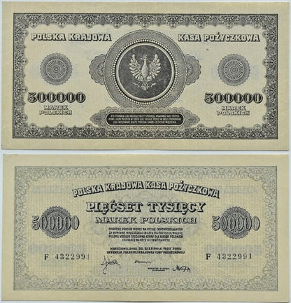 Banknot 500 000 marek polskich 1923