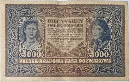 Banknot 5000 marek 1920 stan 2
