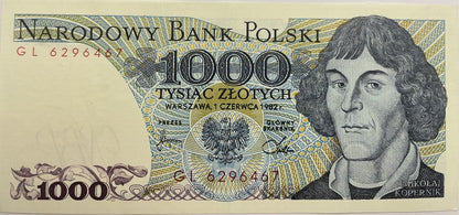Banknot 1000 zł 1982 Mikołaj Kopernik stan 1