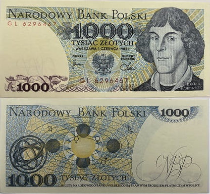 Banknot 1000 zł 1982 Mikołaj Kopernik stan 1