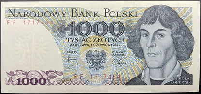Banknot 1000 zł 1982 Mikołaj Kopernik stan 2
