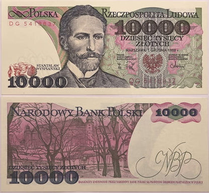 Banknot 10000 zł Stanisław Wyspiański 1988 stan 1