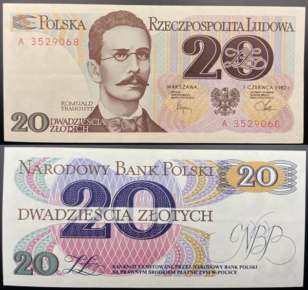 Banknot 20 zł 1982 Traugutt seria A
