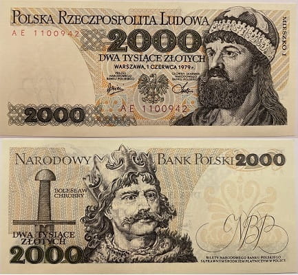 Banknot 2000 zł 1979 stan 1