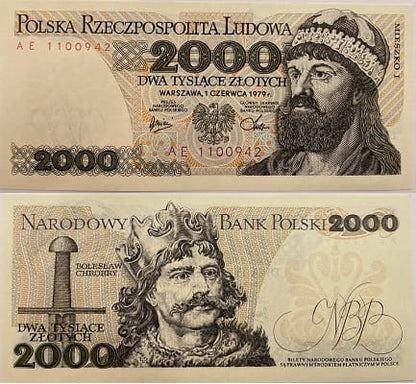 Banknot 2000 zł 1979 stan 1