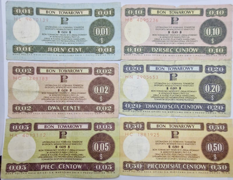 Bon towarowy PEWEX zestaw 1979