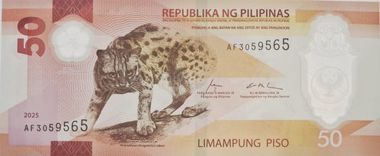Filipiny banknot 50 pesos 2025 UNC
