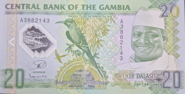 Gambia banknot 20 dalasis 2014