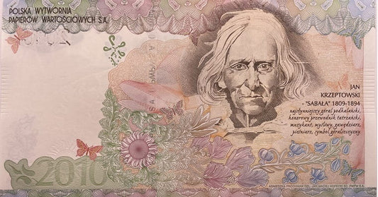 Jan Krzepkowski Sabała PWPW 2010 r. banknot testowy