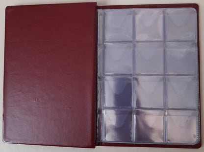 Klaser na monety 96 okienko 33x33 mm bordowy