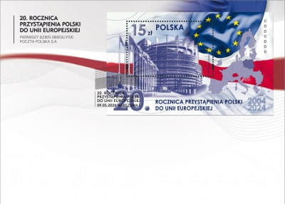 Koperta FDC 20 rocznica przystąpienia Polski do Unii Europejskiej 2024