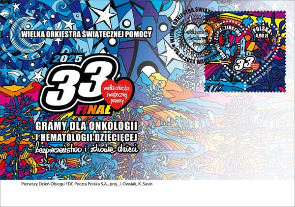 Koperta FDC 33 Wielka Orkiestra Świątecznej Pomocy WOŚP 2024