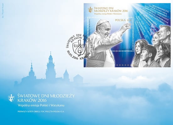 Koperta FDC Światowe dni młodzieży 2016