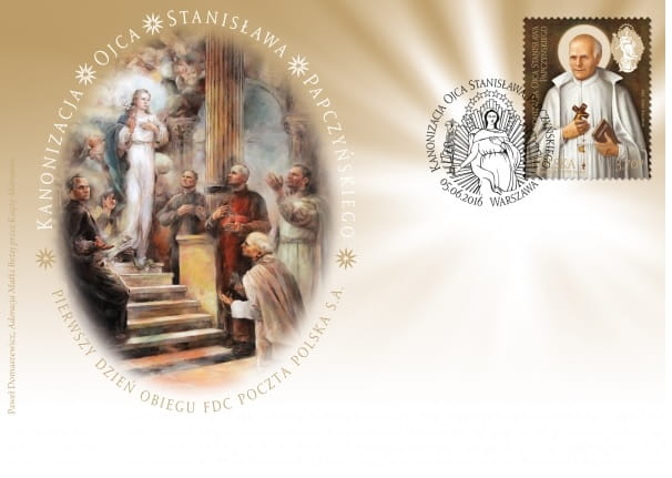 Koperta FDC kanonizacja ojca Stanisława Papczyńskiego 2016