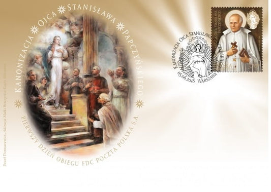 Koperta FDC kanonizacja ojca Stanisława Papczyńskiego 2016