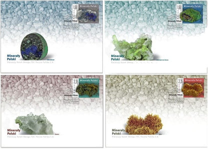 Koperty FDC Zestaw 4 Minerały Polski 2013