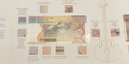 Krzysztof Penderecki PWPW 2013 r. folder banknot testowy