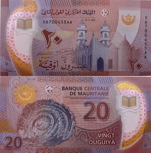 Mauretania banknot 20 ouguyia 2020