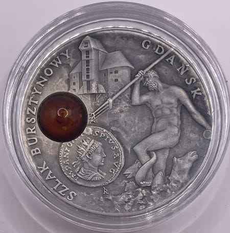 Moneta 1 dolar Szlak bursztynowy Gdańsk 2008