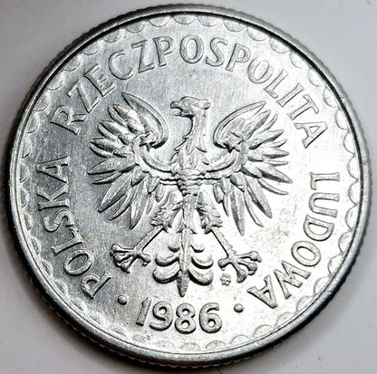 Moneta 1 złoty 1986 stan 1